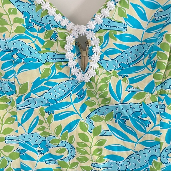 Lilly Pulitzer vintage Mimosa Everglades Alligator Shift Mini Dress 26512 - Picture 3 of 7